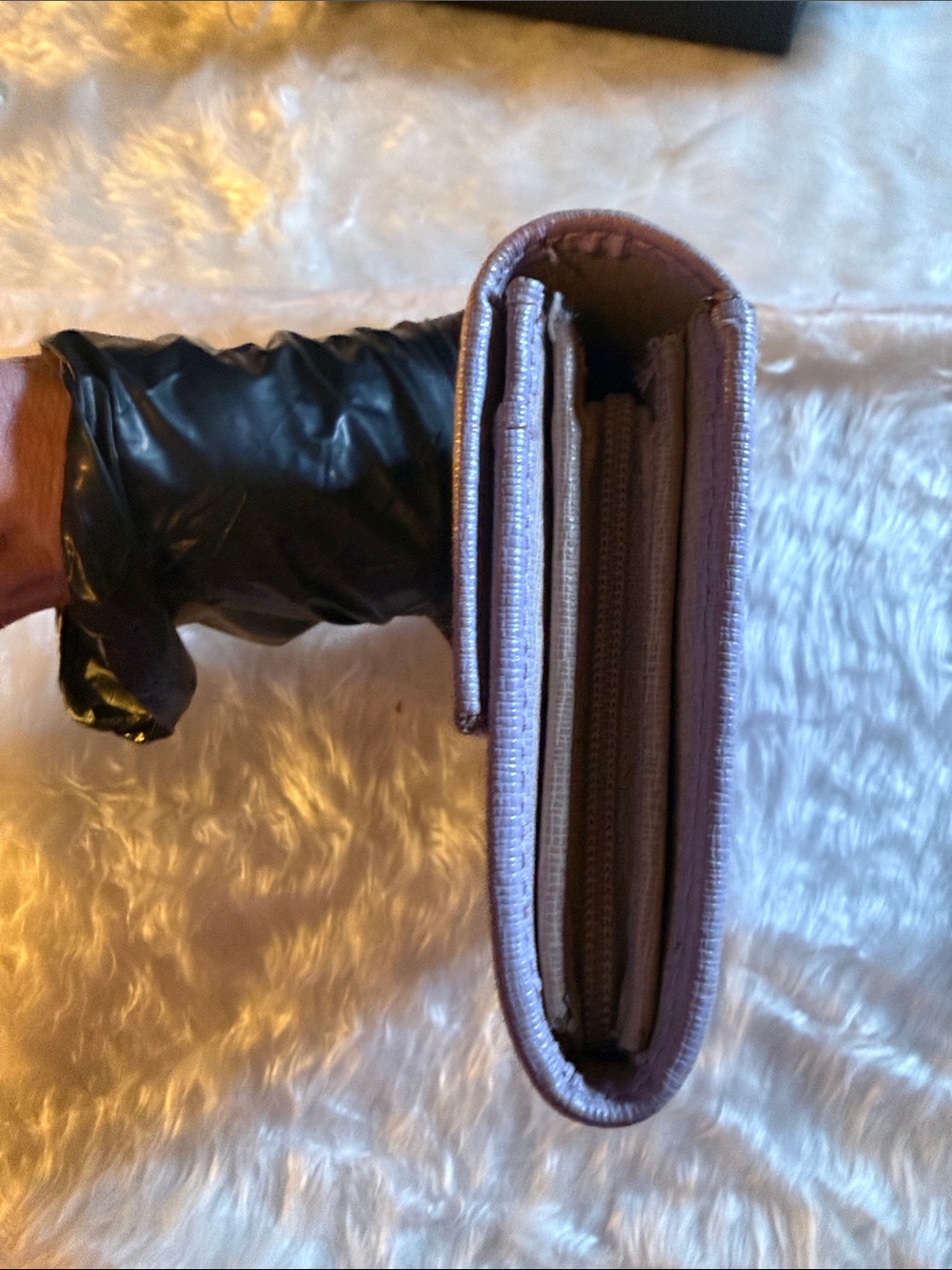 Furla Lavender Leather Flap Wallet with Logo Detail - Picture 8 of 10
